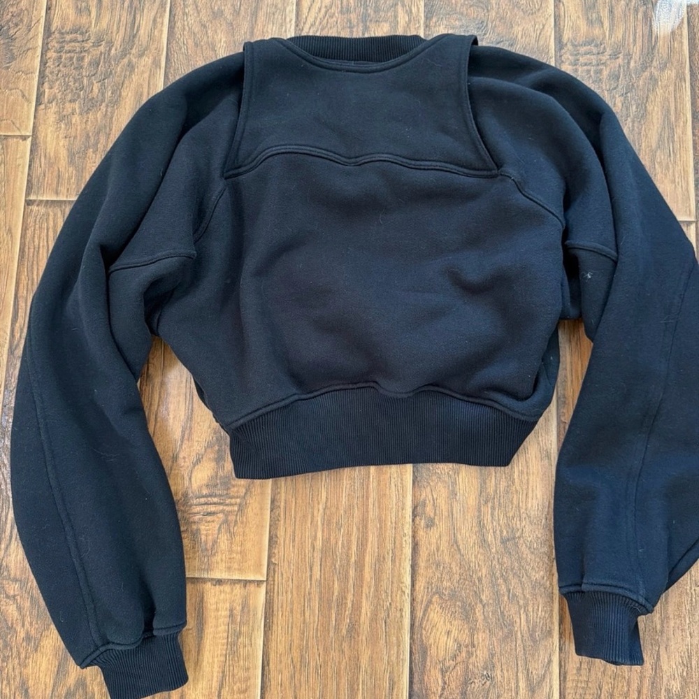 The Off-White Black Layered Cropped Sweatshirt - Picture 3 of 5